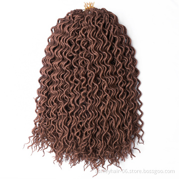 18 Inch 24 Strands 100% Synthetic Braids Hair Goddess Wavy Faux Locs Curly Crochet
